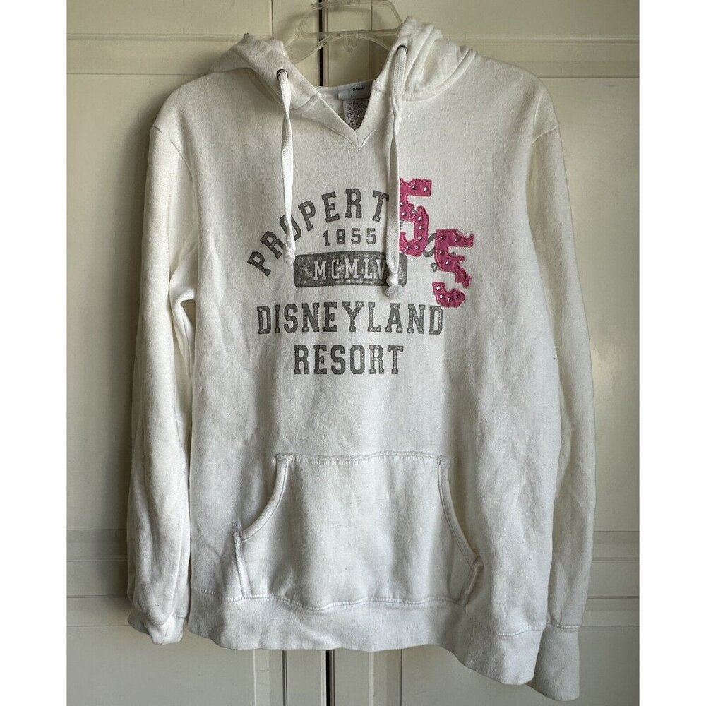 Disney Parks Disneyland‎ Resorts Hoodie Womens Large White Pullover Sweatshirt - Picture 2 of 7